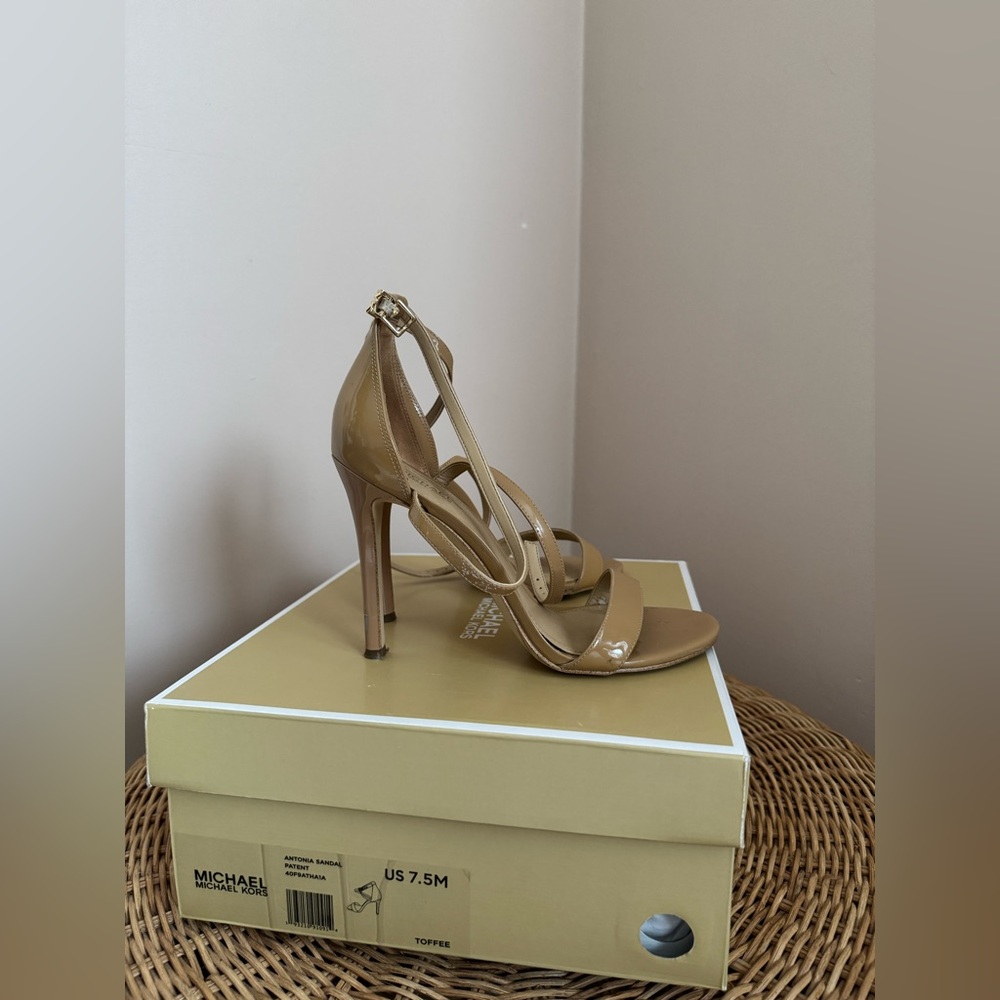 MICHAEL Michael Kors Women's Antonia
Patent Leather Sandal Heels